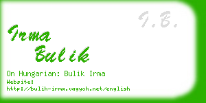 irma bulik business card